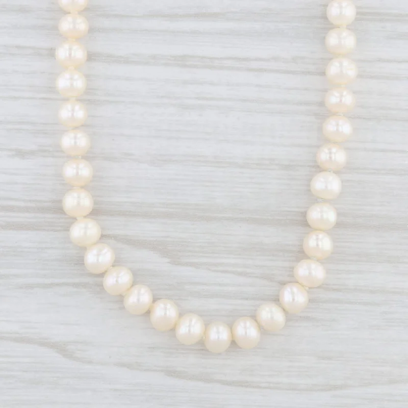 Fancy Necklaces-Cultured Pearl Bead Strand Necklace 14k Yellow Gold Clasp 17.5"