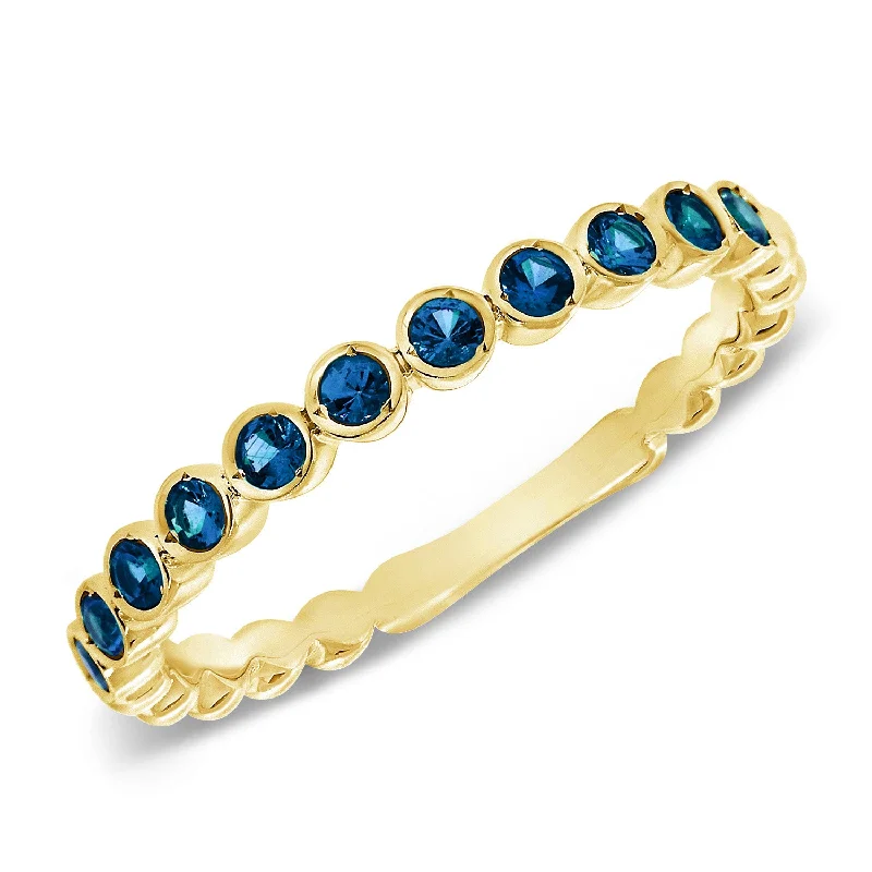 Onyx Rings-Elegant Sapphire Eternity Ring in 14K Gold