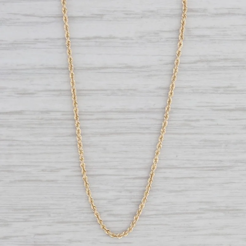 Flower Necklaces-18" 1.3mm Rope Chain Necklace 14k Yellow Gold