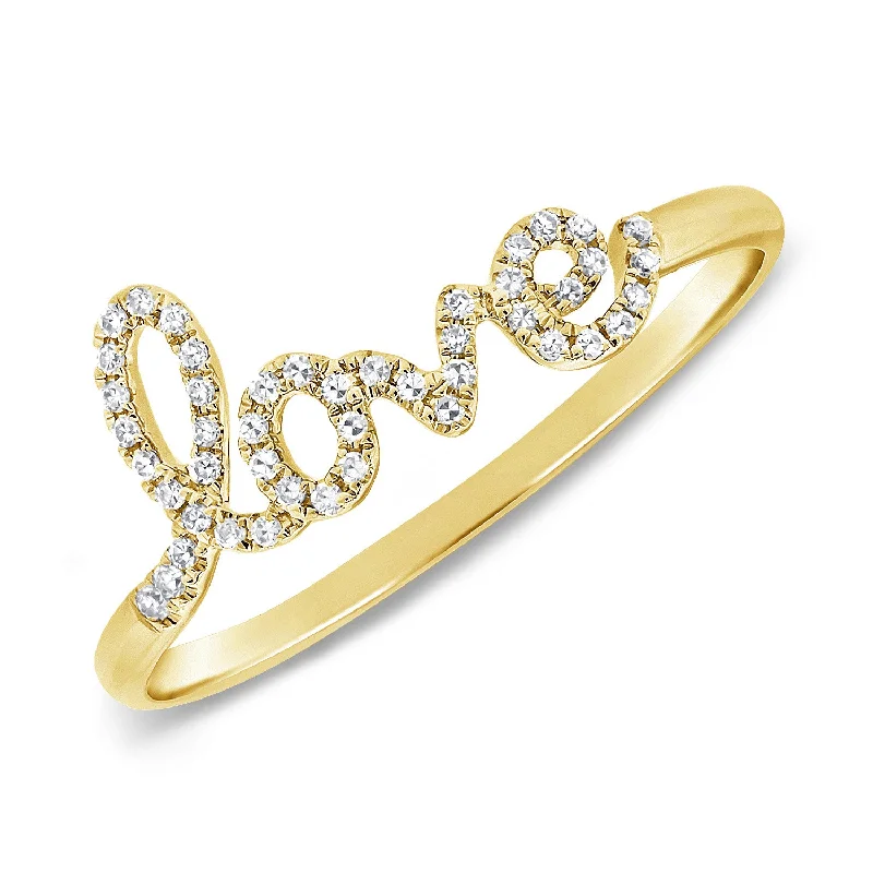 Narrow Band Rings-Diamond Love Ring