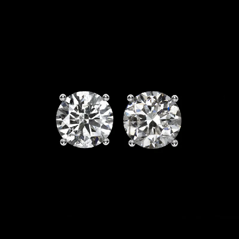 Pink Earrings-VERY GOOD CUT 0.84ct CLEAN NATURAL DIAMOND STUD EARRINGS ROUND 3/4 CARAT PAIR