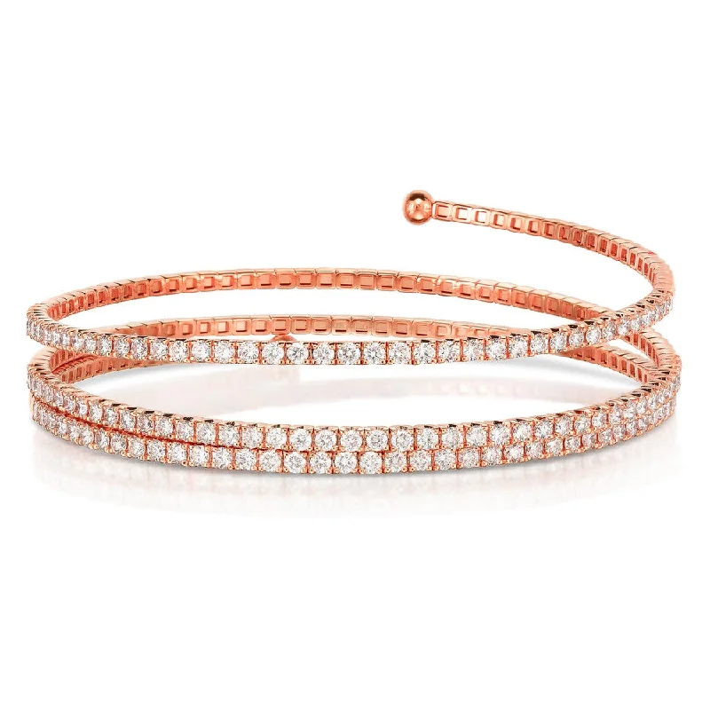 Elegant Bangles-14K Rose Gold Diamond Bangle Bracelet