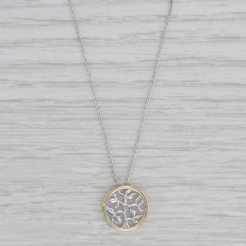 Ruby Necklaces-Tree of Life Pendant Necklace 10k White Yellow Gold 16-18" Cable Chain