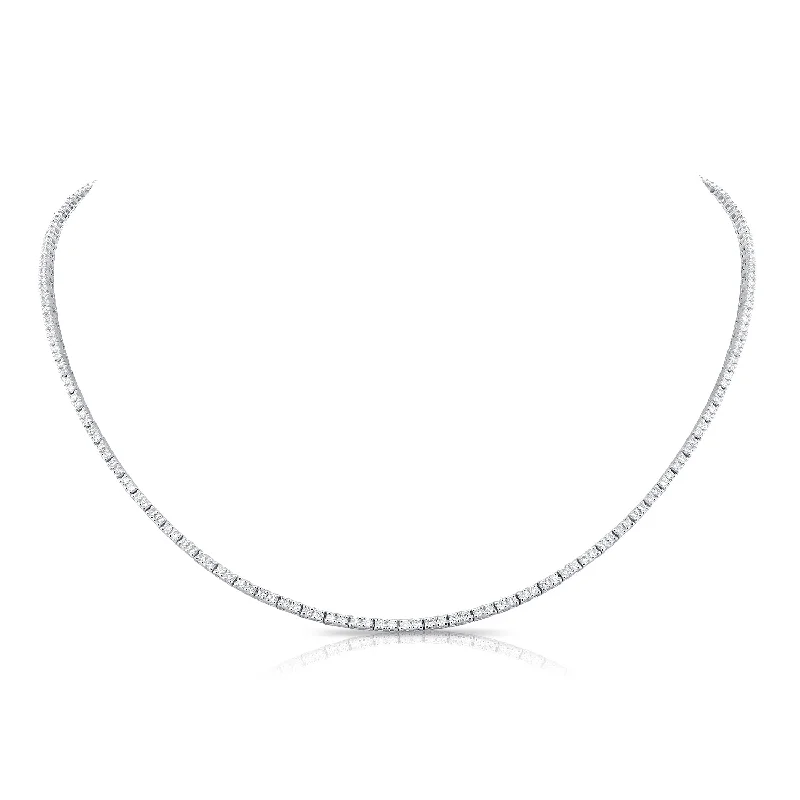 Colorful Necklaces-14K White Gold Diamond Tennis Necklace