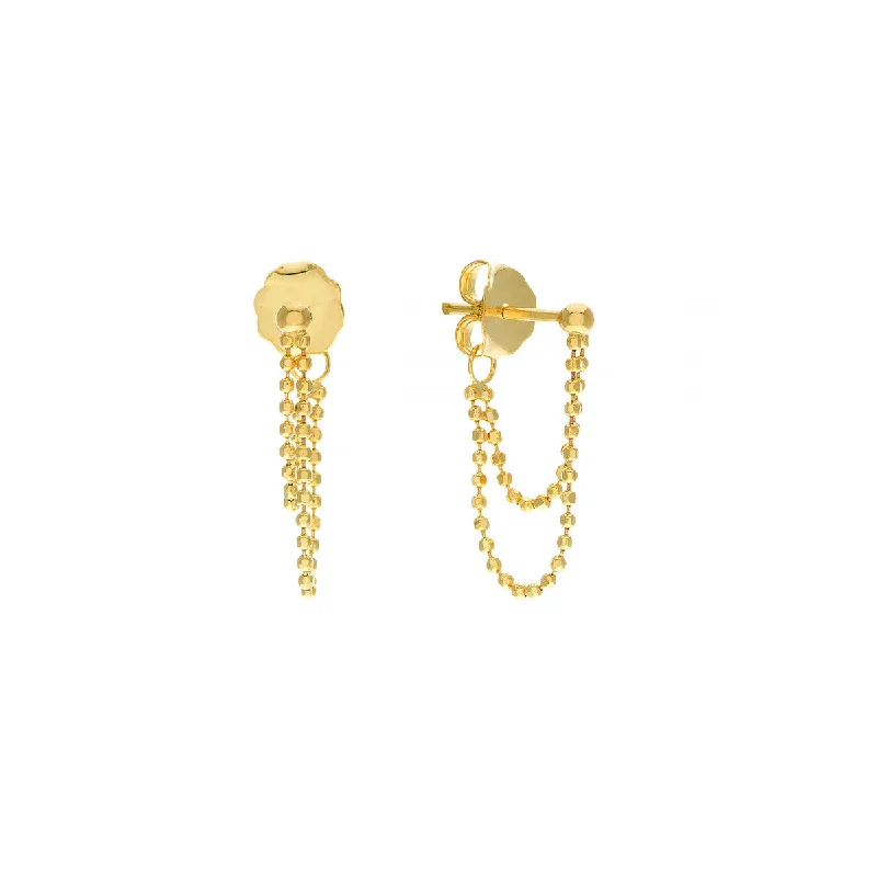 Stud Earrings-MIDAS Diamond-Cut Bead Chain Duo Huggie Earrings MF035862