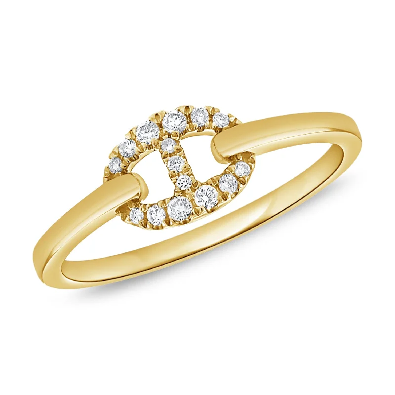 Animal Rings-14K Gold Chain Link Diamond Ring