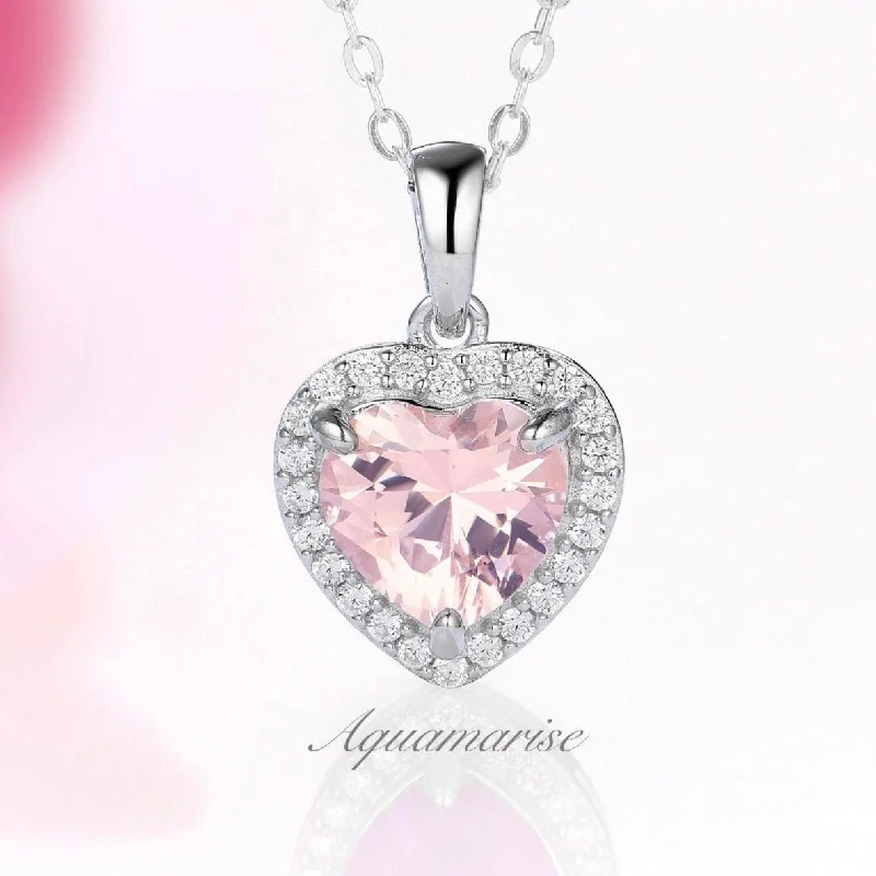 Twisted Necklaces-Love Morganite Necklace- Sterling Silver