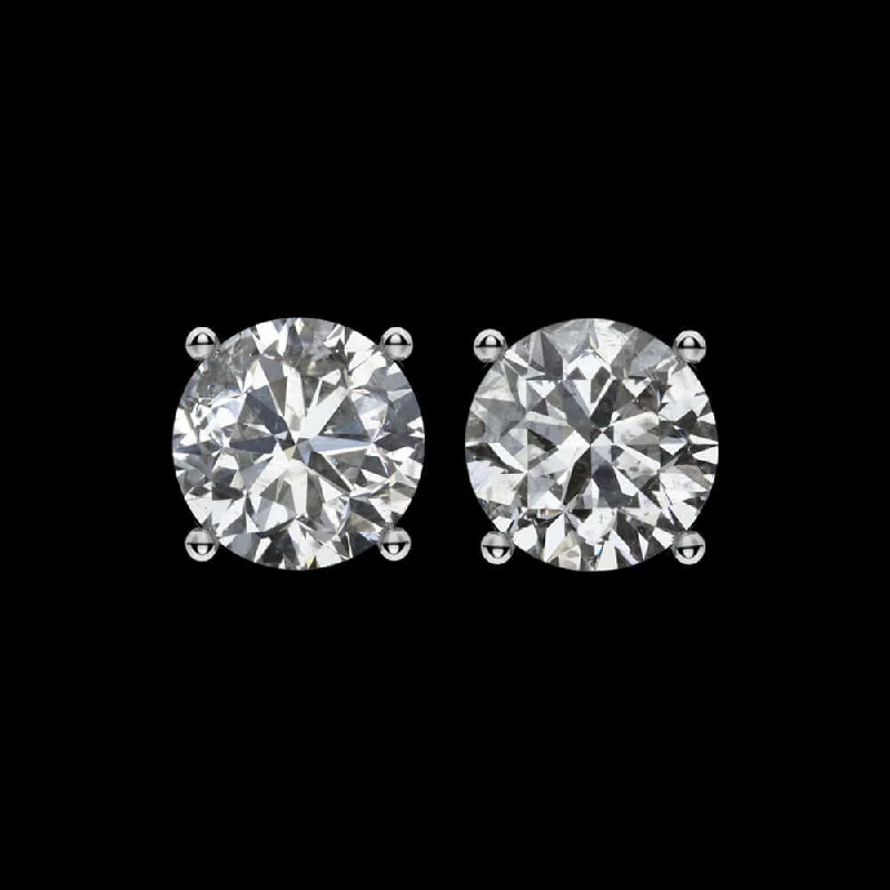 Classic Gold Earrings-3/4ct VERY GOOD CUT NATURAL DIAMOND STUD EARRINGS ROUND BRILLIANT MATCHING PAIR