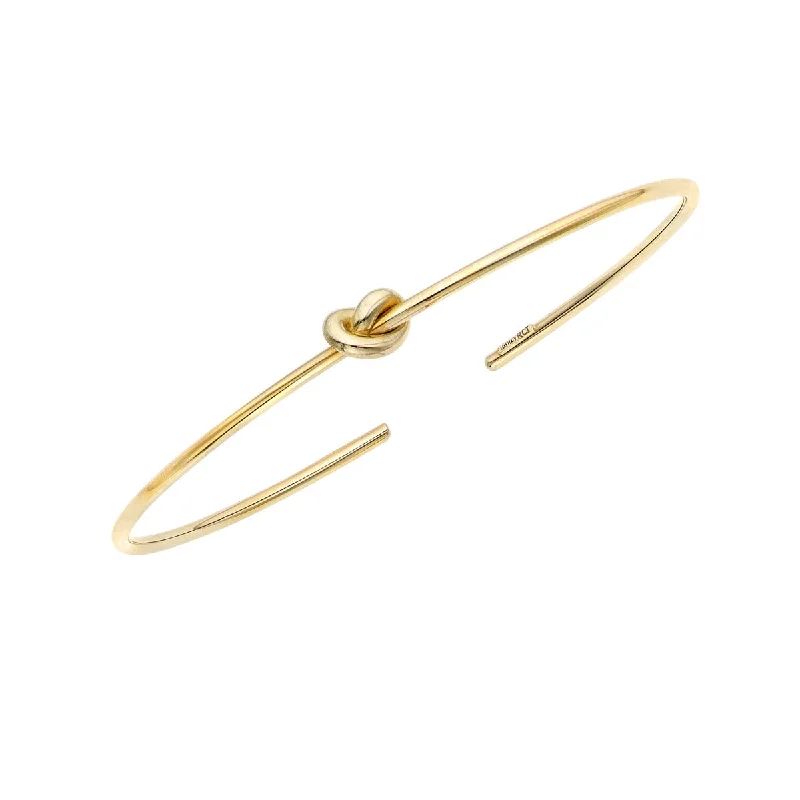 Multicolor Bangles-14K Yellow Gold Amore Knot Cuff Bangle BG8234