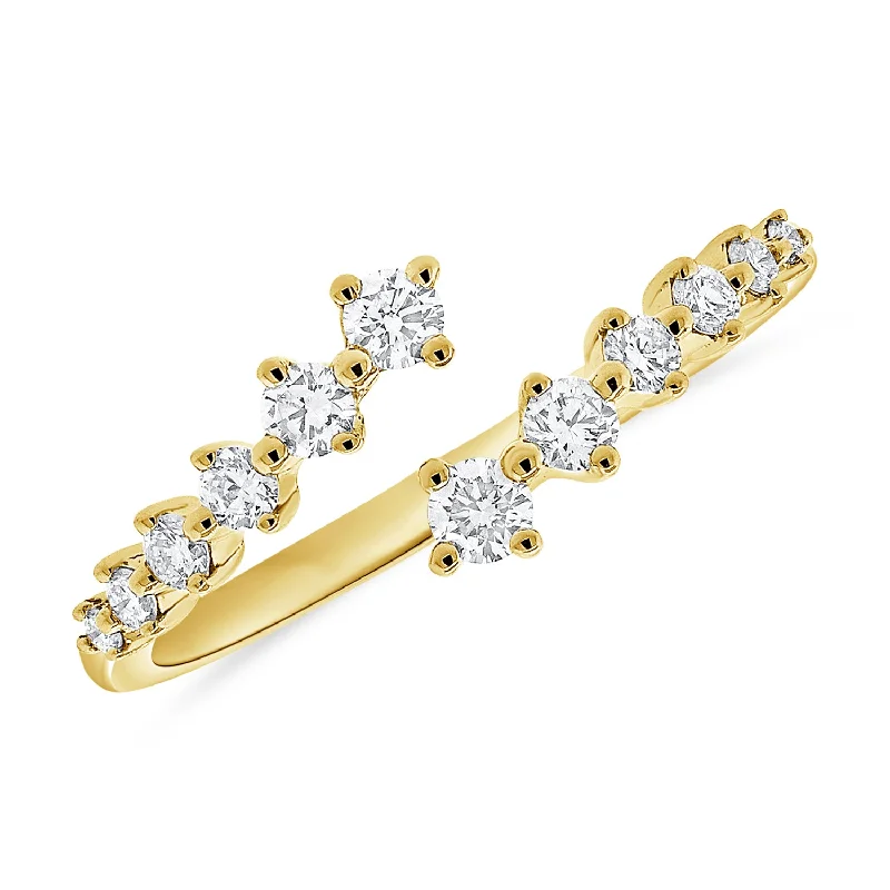 Engagement Rings for Women-14K Gold Wrap Ring with Diamonds