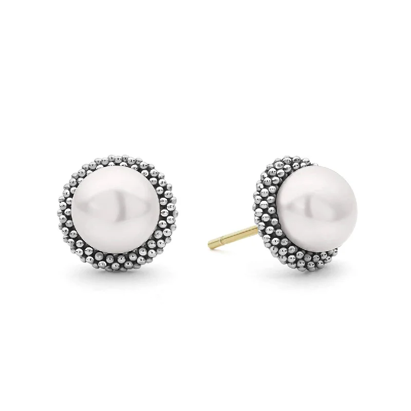 Custom Diamond Earrings-Pearl Stud Earrings