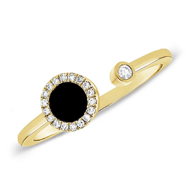 Garnet Rings-Diamond Open & Wrap Ring in 14K Gold