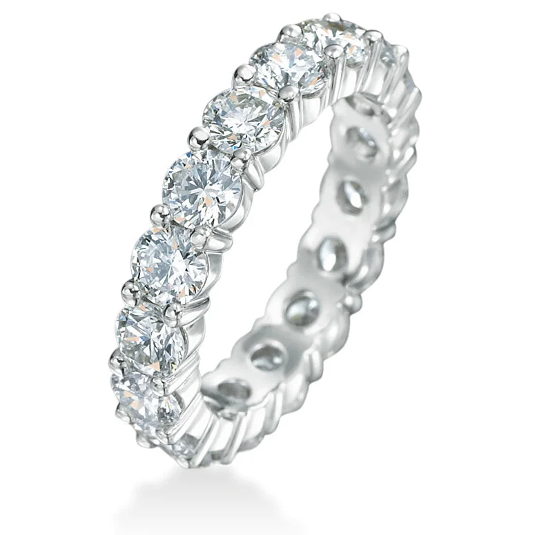 Double Stone Rings-Diamond Eternity Wedding Band Ring 18K White Gold 1.50 carats