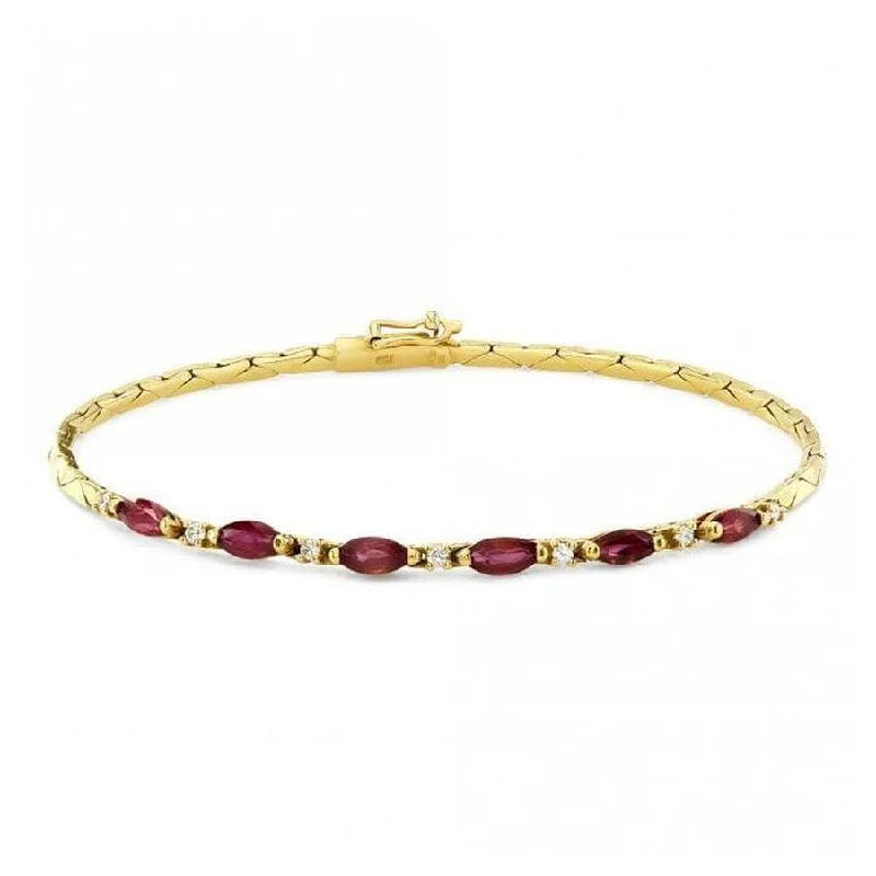 Infinity Bracelets-18ct Yellow gold Ruby & Diamond Bracelet