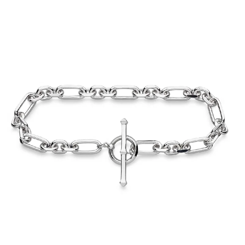 Bar Bracelets-Revival Figaro Chain Link T-bar Bracelet