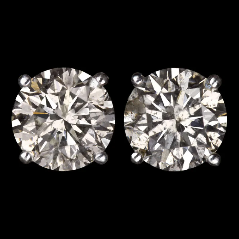 Handcrafted Earrings-2ct DIAMOND STUD EARRINGS EXCELLENT CUT NATURAL ROUND BRILLIANT MATCHING PAIR