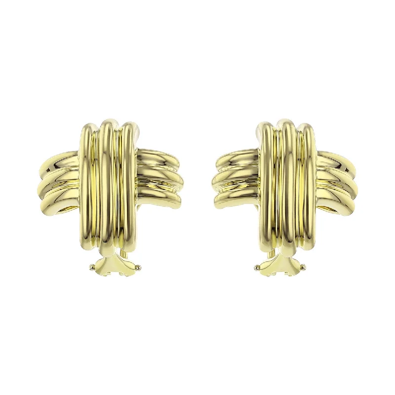 Classic Earrings-Tiffany 18K Yellow Gold X Clip-on Earrings