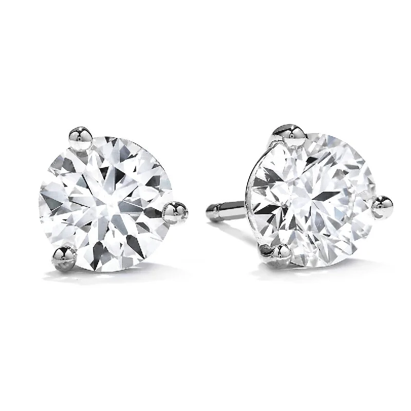 Round Earrings-Platinum Signature Diamond Stud Earrings