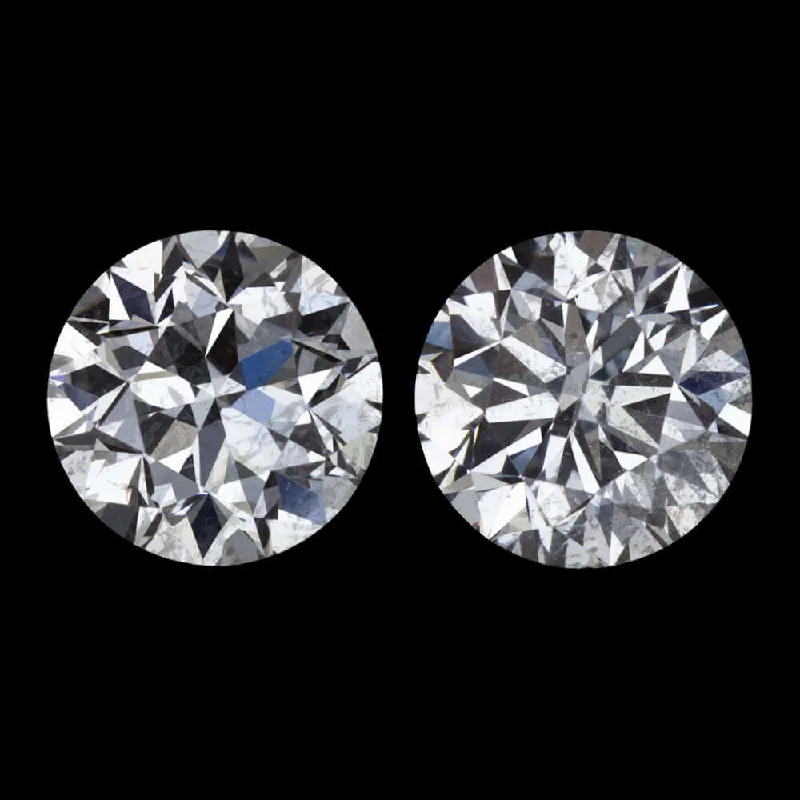 Designer Earrings-1.40ct E-F NATURAL DIAMOND STUD EARRINGS ROUND BRILLIANT CUT MATCHING PAIR 1.5ct