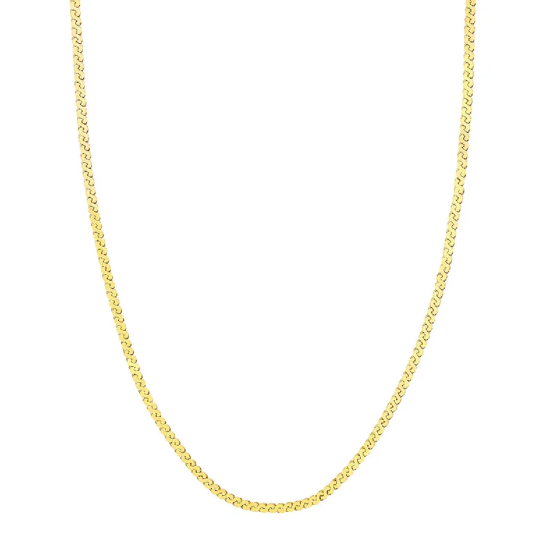 Personalized Necklaces-Yellow Gold 14K 3.00mm Serpentine Chain