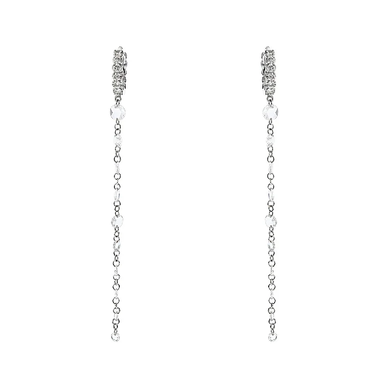 Stylish Earrings-The Cien Rosecut Diamond Drop Earrings