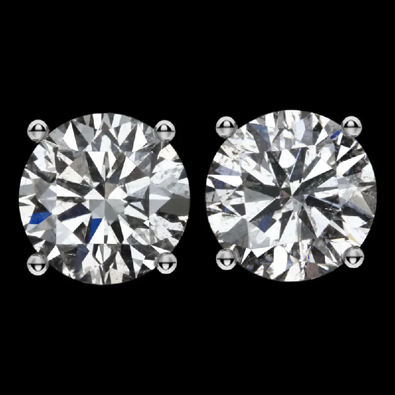 Elegant Diamond Earrings-2.09ct VERY GOOD CUT NATURAL DIAMOND STUD EARRINGS MATCHING PAIR ROUND 2 CARAT