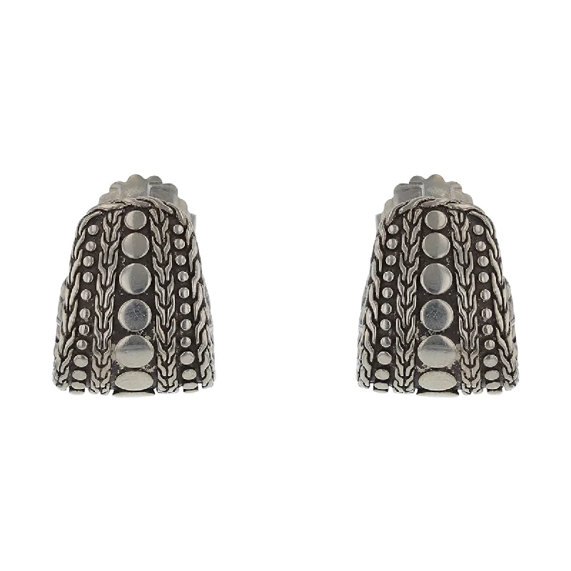 Pave Earrings-John Hardy Dot Earrings in Sterling Silver