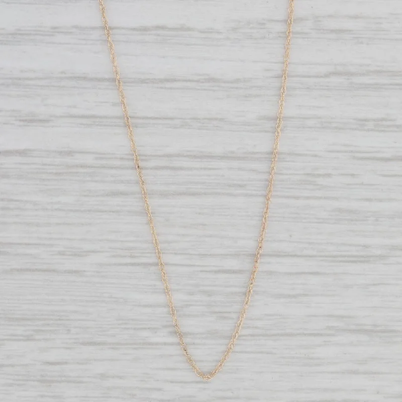 Crystal Chain Necklaces-Fine Light Weight Rope Chain Necklace 10k Yellow Gold 18" 1mm