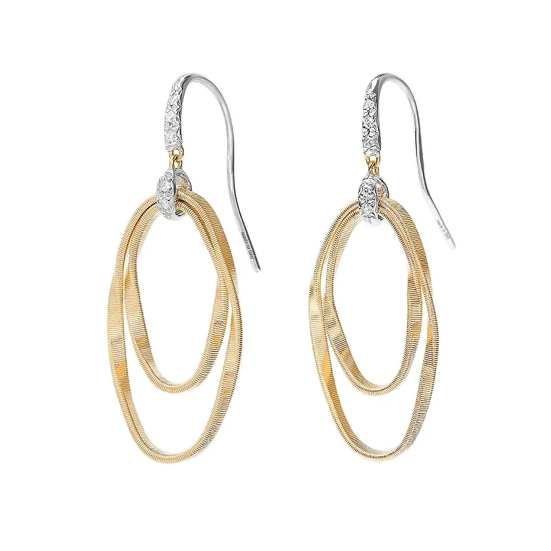 Chic Gold Earrings-Marrakech Onde Diamond Concentric Hook Earrings