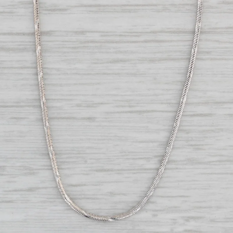 Stylish Gold Necklaces-18.25" Twist Snake Chain Necklace 14k White Gold 1.2mm