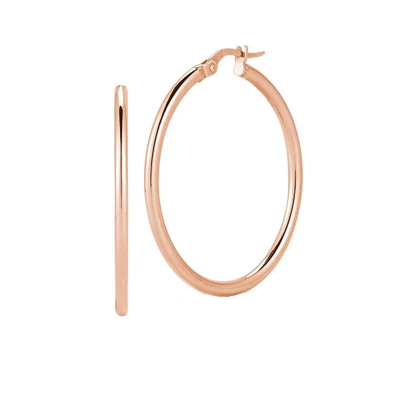 Soft Earrings-18K Rose Gold Medium Perfect Hoop Earrings