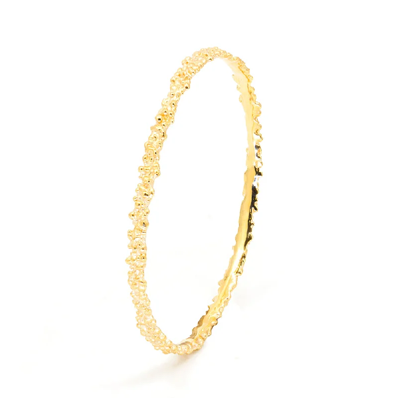 Custom Bangles-Bulging Textured Gold Bangle