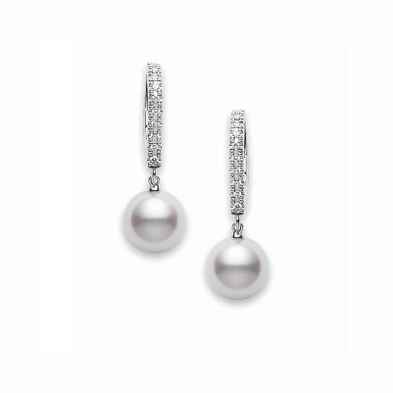 Hanging Earrings-Classic Elegance Akoya Cultured Pearl Lever Back Earrings