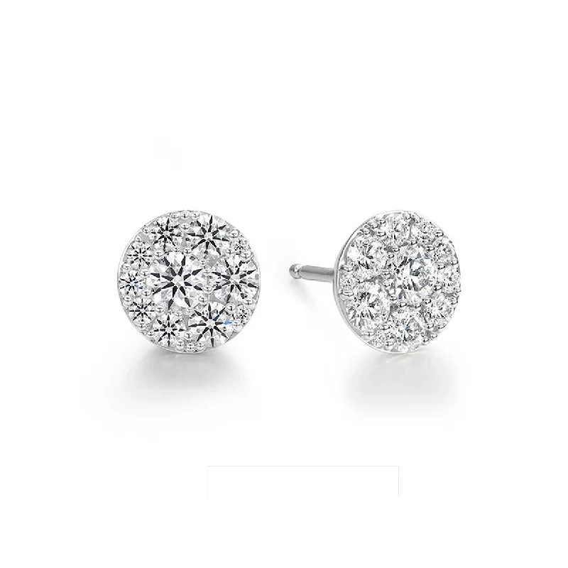 Topaz Earrings-Tessa Diamond Circle Earrings