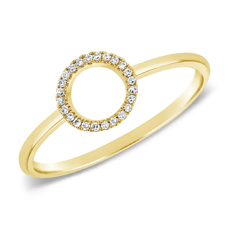 Chunky Rings-14K Diamond Circular Ring