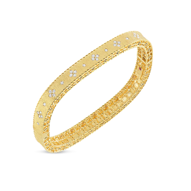 Diamond Bangles-Roberto Coin 18k Yellow Gold Princess Diamond Bangle