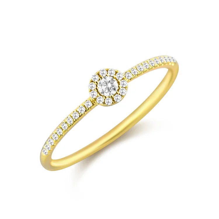 Adjustable Silver Rings-14K Gold Ring with Dazzling Diamonds