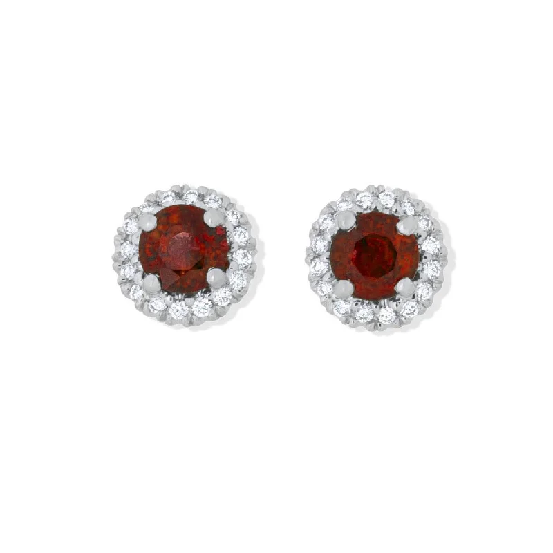 Classic Hoop Earrings-Ruby Halo Earrings