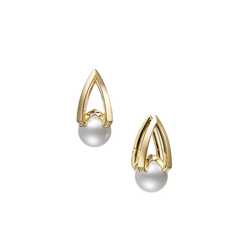 Dangle Earrings-M Collection Akoya Cultured Pearl Earrings