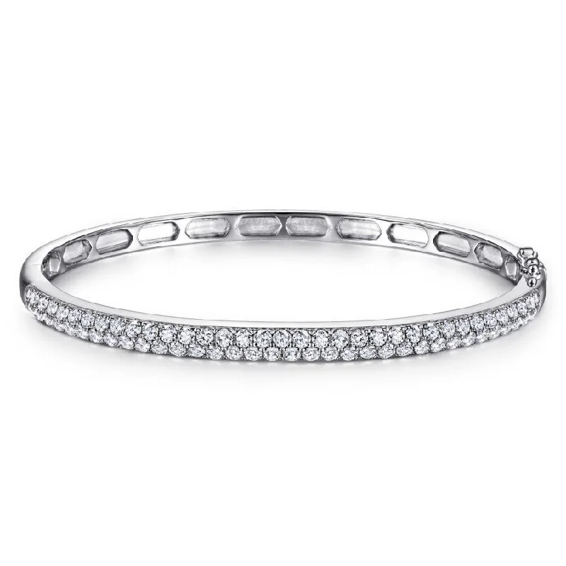 Multi-Stone Bangles-Gabriel & Co. - BG4241-65W45JJ - 14K White Gold Diamond Pavâ€š Bangle