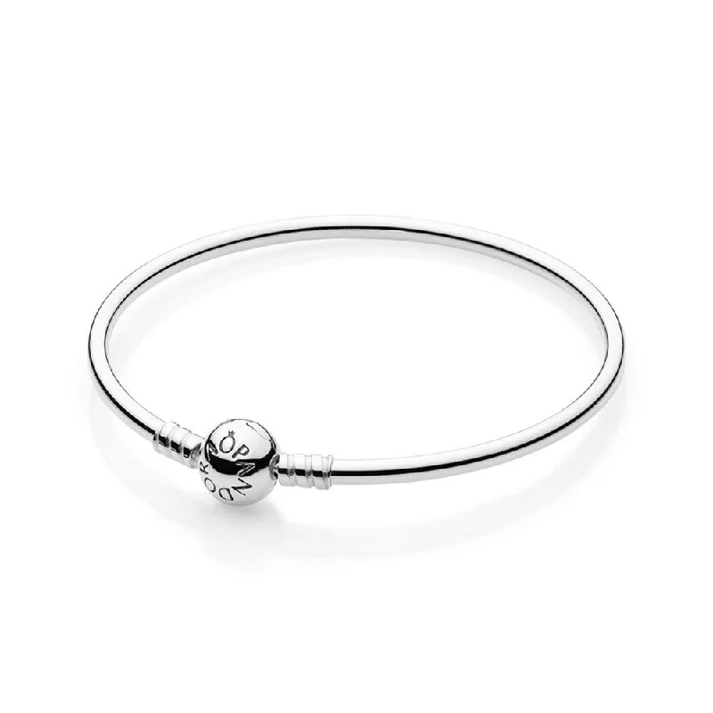 Stacked Gold Bangles-PANDORA Sterling Silver Bangle Bracelet 590713