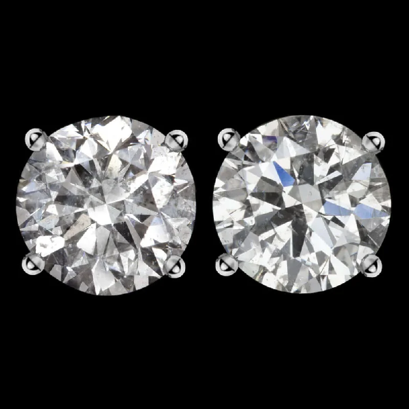 Pearl Earrings-1.63ct VERY GOOD CUT DIAMOND STUD EARRINGS NATURAL ROUND BRILLIANT MATCHING PAIR