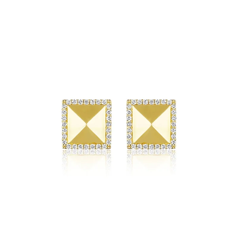 Hanging Earrings-Large Diamond Rockstud Stud Earrings