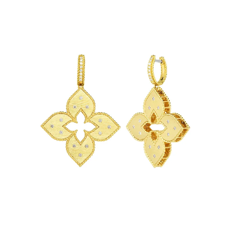 Chic Earrings-Venetian Princess 18K Yellow Gold Diamond Earrings