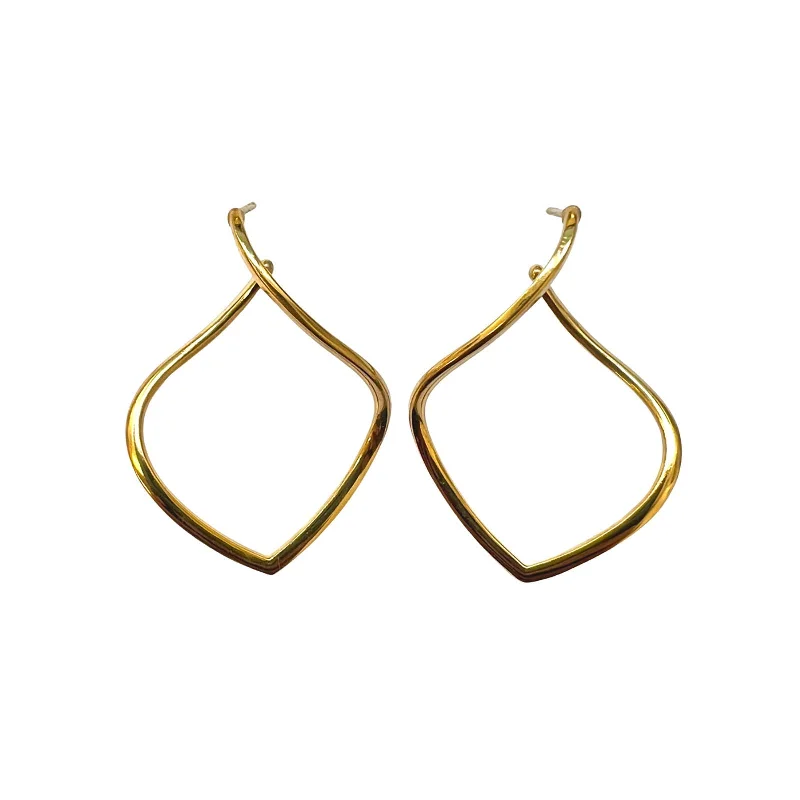 Fine Gold Earrings-Large Willow Hoop Earrings