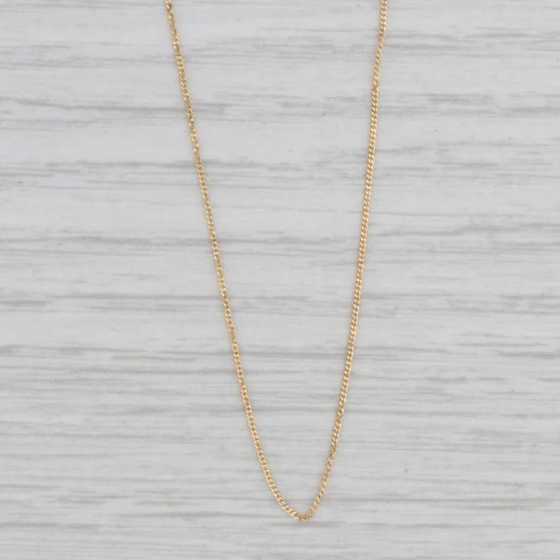 Beautiful Necklaces-Curb Chain Necklace 18k Yellow Gold 16" 0.6mm