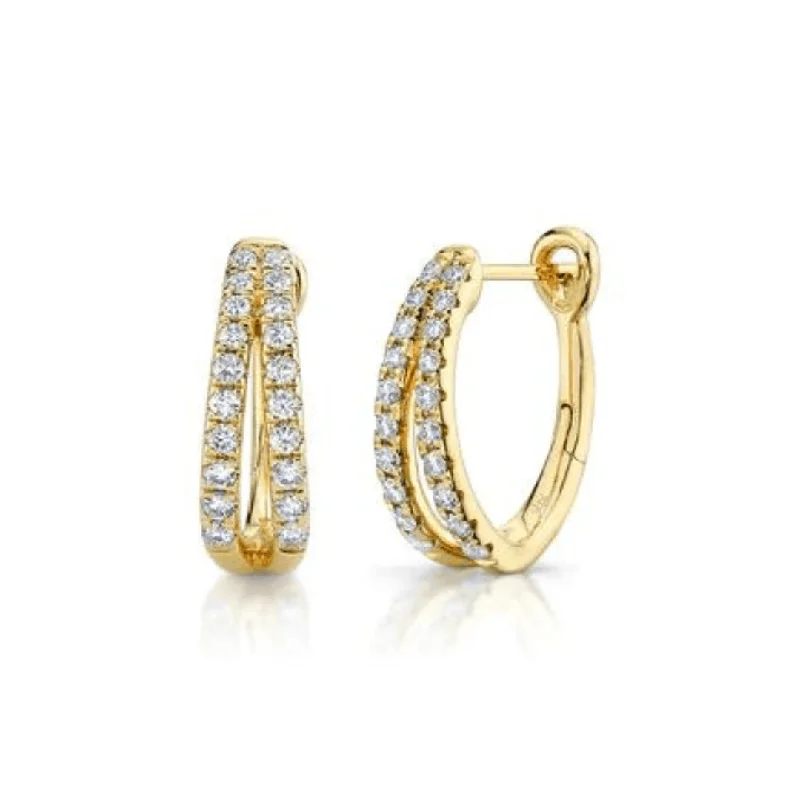 Twisted Earrings-Diamond Split Hoops