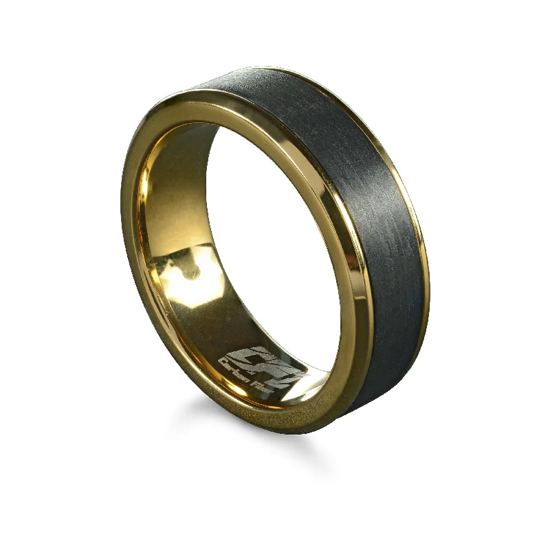 Diamond Wedding Bands-Oro Carbon Fibre Ring