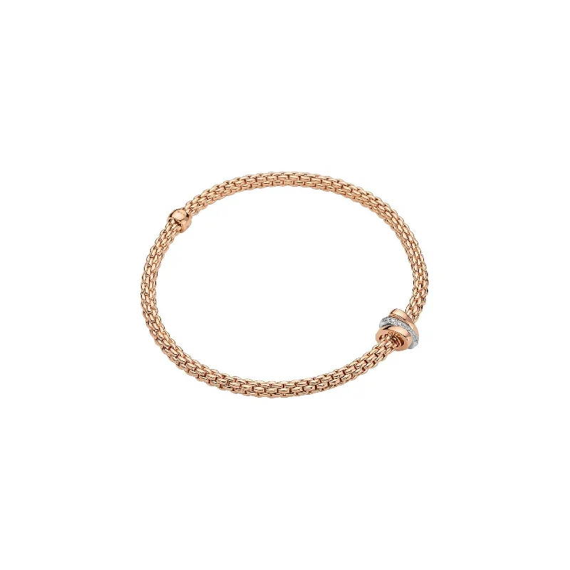 Cuff Bracelets-Prima Bracelet Rse dia 0.10ct - 18ct Rose gold