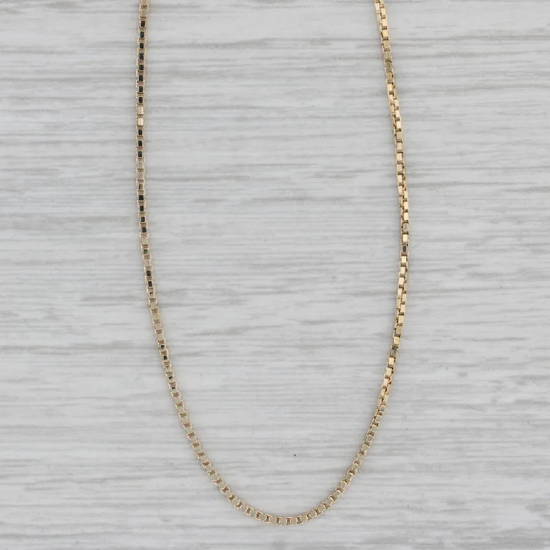 Multi-Strand Necklaces-30" Box Chain Necklace 14k Yellow Gold 1mm Italian Long Layering